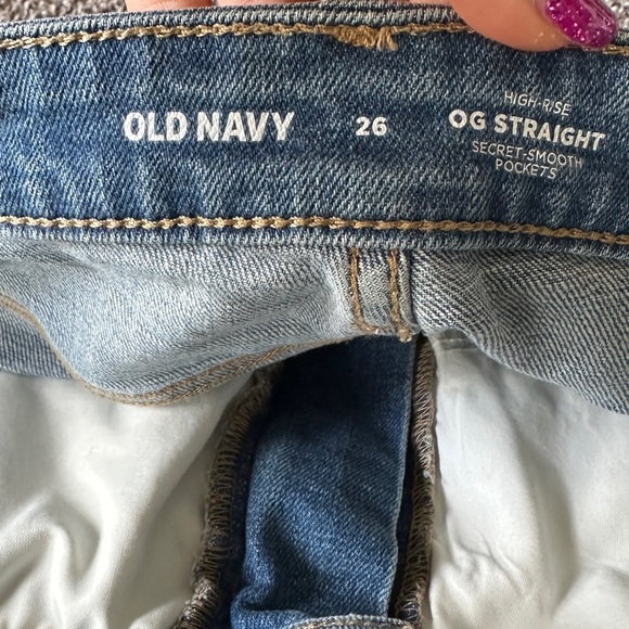 Old Navy Blue Jean Shorts Raw Hem Size 26 - Picture 5 of 7